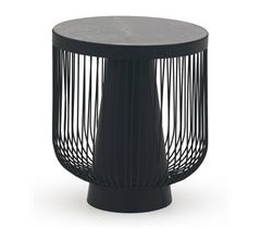 Mesa auxiliar de metal y mármol