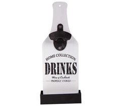 Botellero destapador de madera