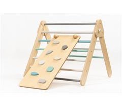 Conjunto combinado de pared sueca y barandilla de escalada Pikler