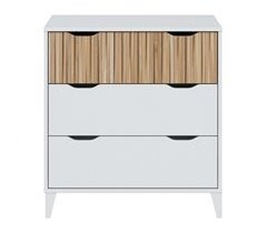 Cómoda Noite 3 Cajones con Guías Correderas Metálicas