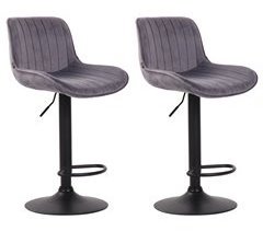 Set de 2 taburetes de bar Lentini en terciopelo