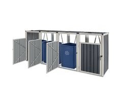 Cobertizo para 4 contenedores de basura acero Tarbek