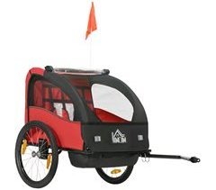 Remolque de Bicicleta Poliéster, Acero HOMCOM