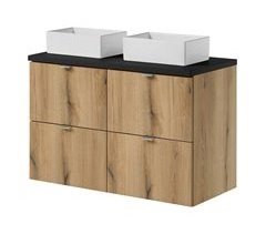 Mueble bajo Newport con lavabos rectangulares 4 cajones 100