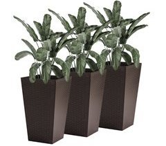 Conjunto de 3 Macetas PP Outsunny, terraza y jardín - jardinería