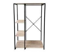 Armario Abierto Estilo Industrial con Barra y Baldas