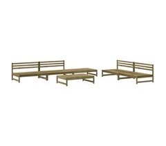 Juego de muebles de jardín 6 piezas madera maciza abeto Douglas