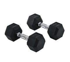 Juego de Mancuernas Metálico, Goma bicolor HOMCOM