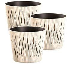 3x Maceta redonda de plastico Sandy Round