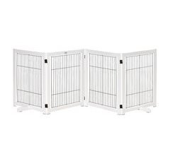 Barrera de Seguridad para Perros Madera de Pino y Acero PawHut