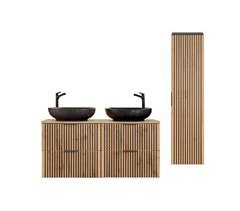 Conjunto de muebles con doble lavabo y columna Gaia
