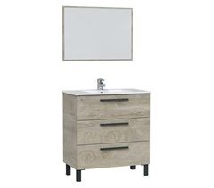 Mueble baño Alise 3 cajones espejo, sin lavabo, Alaska
