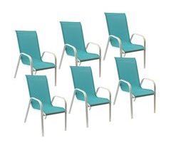 Juego de 4 sillas MARBELLA de textileno y aluminio