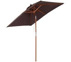 Sombrilla de Jardín Madera de Abeto, Poliéster Outsunny 200x150