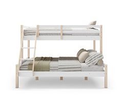 Litera ALAN 90 140x190cm blanco y madera natural