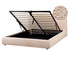 Beliani Cama con almacenaje Bouclé BLAGNAC 180x228
