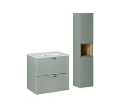 Conjunto de muebles lavabo individual encastrado 2 cajones y columna Jade