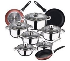 Bateria de cocina 12 piezas con juego de sartenes