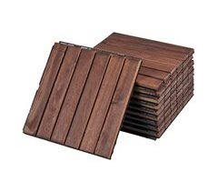 Set de 10 baldosas clic Alliste 6 láminas acacia/plástico