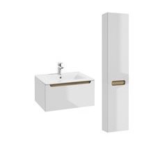 Conjunto de muebles con lavabo individual encastrado 1 cajón y columna Livia