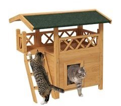Caseta para Gatos Madera de Abeto PawHut