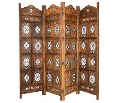 Biombo de madera artesanal