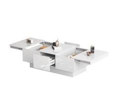 Mesa de centro rectangular de panel de partículas con 2 cajónes