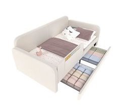 Sofá cama individual de terciopelo