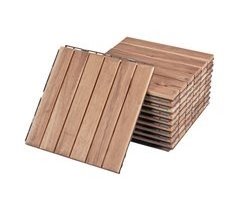 Set de 10 baldosas clic Alliste 6 láminas acacia/plástico