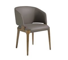 Silla comedor polipiel y estructura fresno color nogal