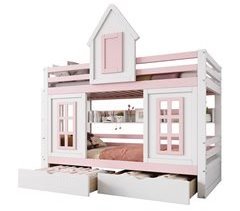 Litera infantil de madera de pino y mdf con 2 cajónes