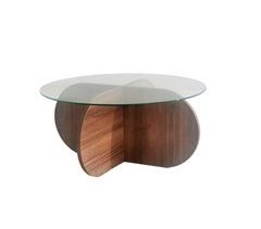 Mesa de centro redonda en vidrio templado WellHome