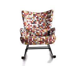 Mecedora de terciopelo - Respaldo alto - Mosaico