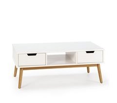 Mesa centro Baku blanco 2 cajones