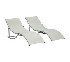 Set de 2 Tumbonas Plegables Aluminio, Texteline Outsunny