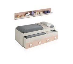Cama doble juvenil con estante Kenia