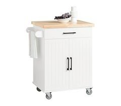 Carrito de Cocina con 2 Puertas y 1 Cajón FKW119-WN SoBuy