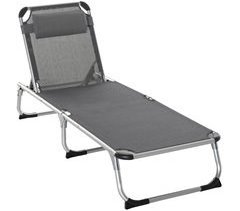 Tumbona Plegable Aluminio, Texteline Outsunny