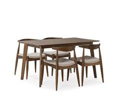 Juego de mesa y 4 sillas de comedor Corzo 140x80