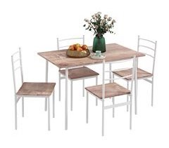 Conjunto de Comedor MDF, Acero HOMCOM, hogar - cocina