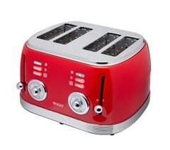 SOGO TOSTAD-4 BOCAS ANCHAS DISEÑO RETRO ROJO-1500W