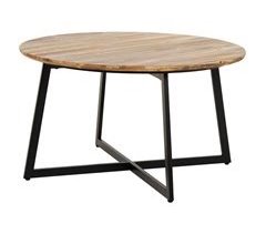 Mesa de centro de metal y madera redonda