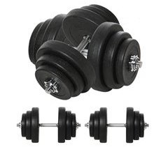 Juego de Mancuernas PE, Metal HOMCOM, deportes y ocio - pesas