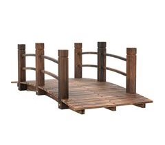 Puente de Jardín Madera de Abeto Outsunny