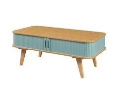 Mesa de centro Tysvær con puertas bambú [en.casa]