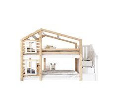Litera cabaña infantil de madera maciza