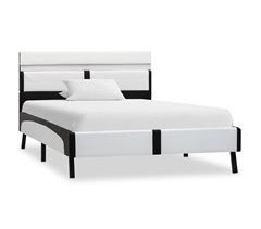 Estructura de cama con LED de cuero sintético 90x200