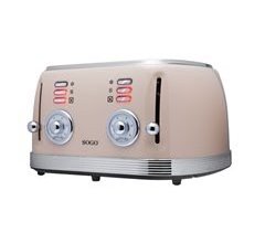 SOGO TOSTAD-4 BOCAS ANCHAS DISEÑO RETRO BEIGE-1500W