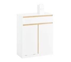 Armario De Baño Con Cesto Para Ropa Sucia BZR79-W SoBuy
