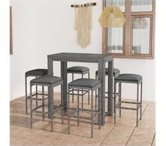 Set muebles bar jardín cojines